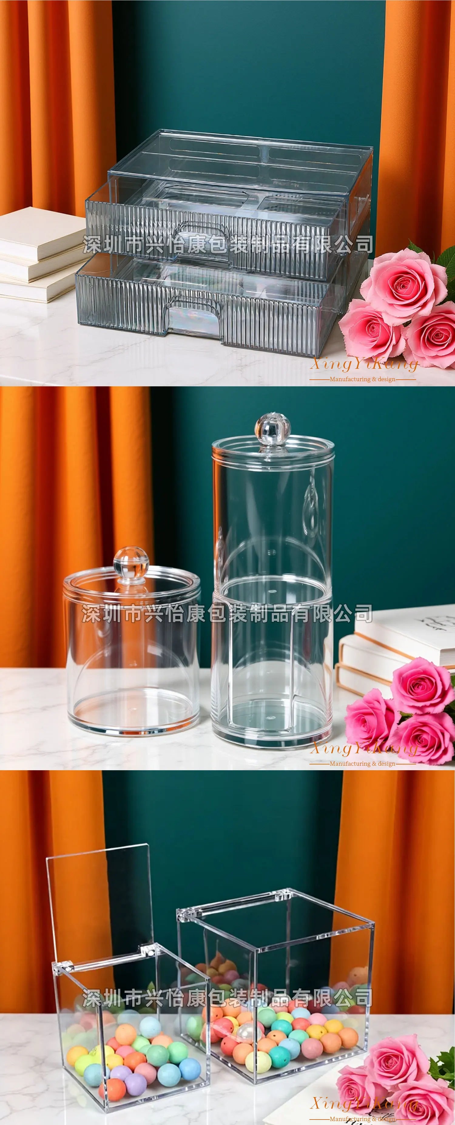 Cosmetics storage box, rotating dustproof storage cylinder, makeup brush, lipstick pen holder, integrated dresser, desktop rack.