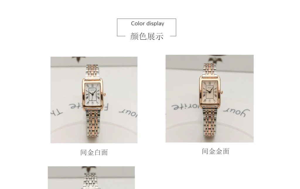 Watches for Women Rectangular Roman Scale Ladies Steel Strap Watch Fashion Trend Thin Strap Quartz Wristwatches Relogio Feminino