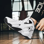 Mens Comfortable Basketball Shoes Outdoor Casual High Top Footwear Fashion Trend Leather Sneaker Oversized 39- 50 Wear Resistant