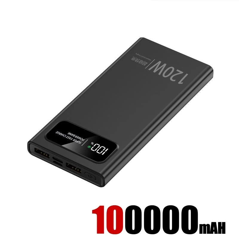 2025 Fast Charging Power Bank 200000mAh Ultra Large Capacity Powerbank 120W Super Charge Portable External Battery LED Display