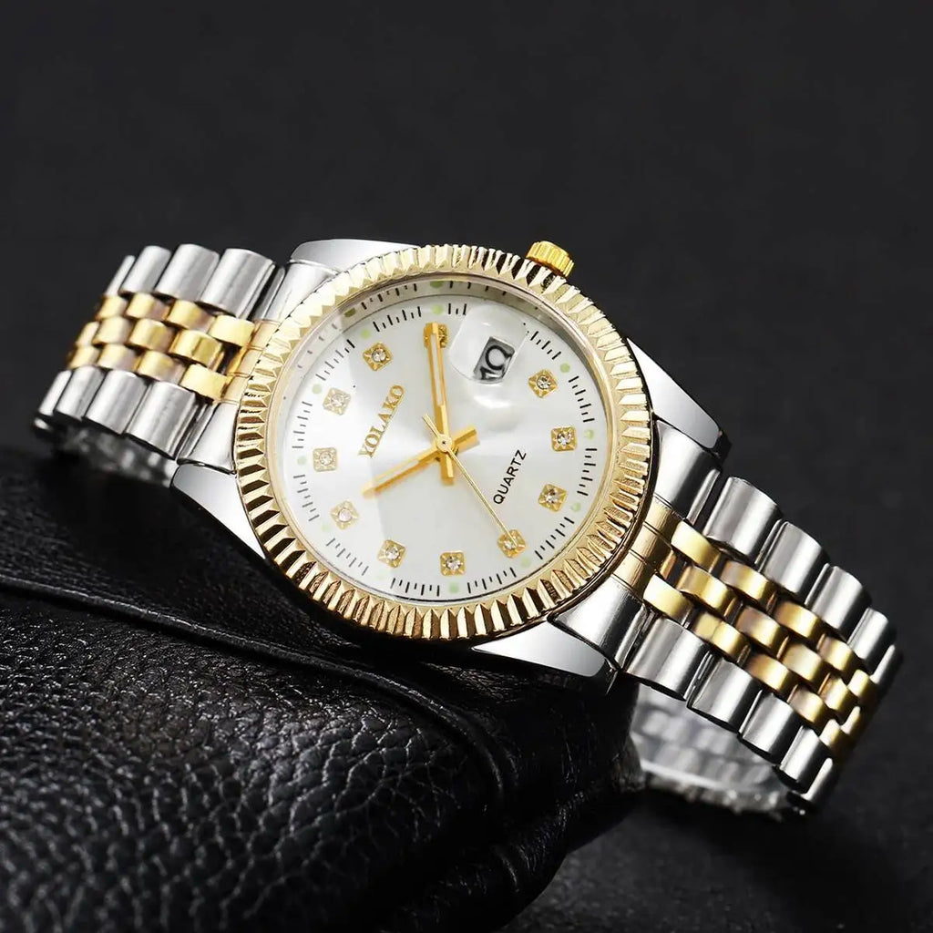 2PCS/Set Couple Watches Luxury Men Business Watch Women Calendar Quartz Wristwatch Reloj Hombre Mujer（Without Box）