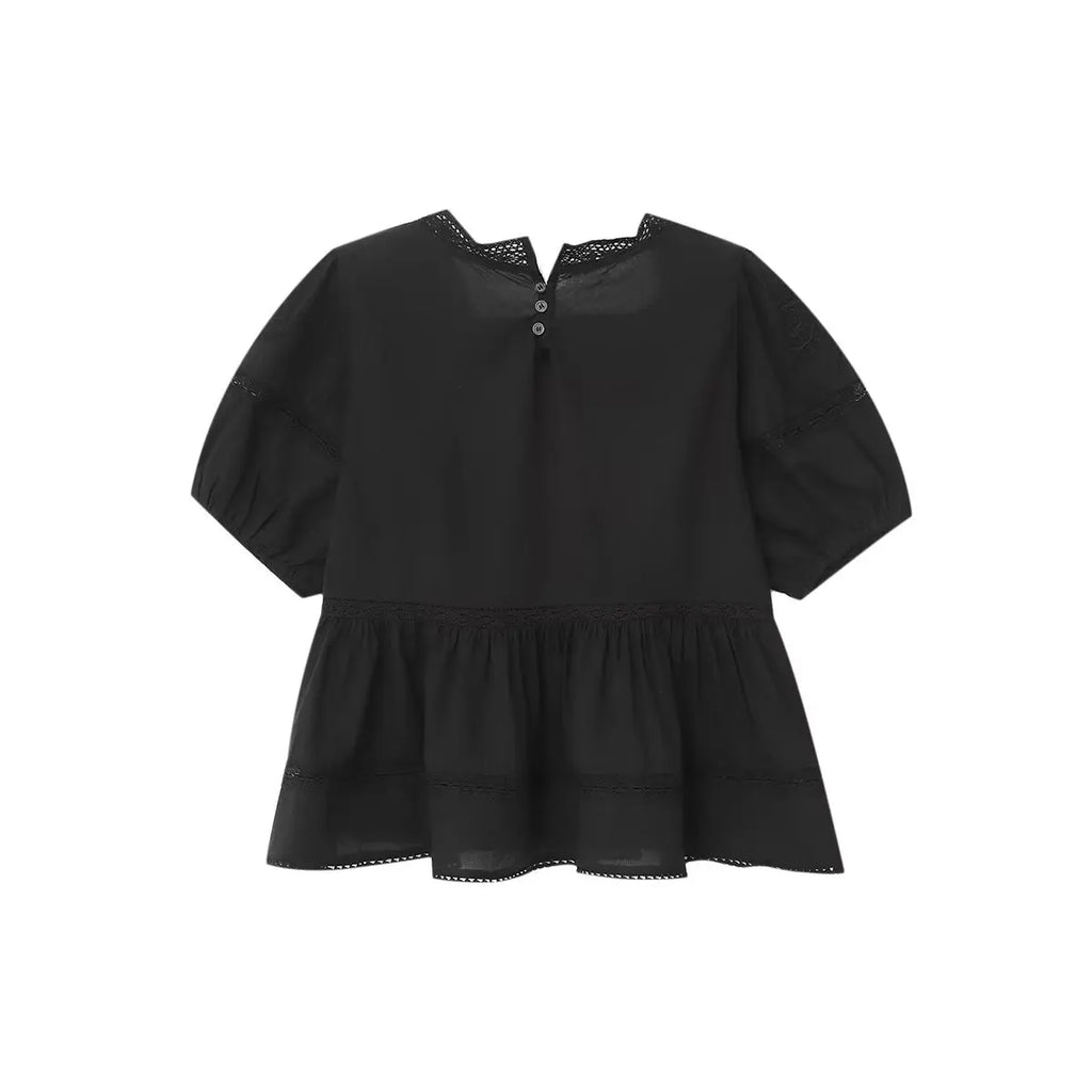 Women's Shirt Fashion Simple Short Sleeve Embroidered Romantic Style Summer New Style Shirt