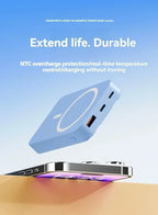Wireless power bank, built-in cable holder, large capacity, super fast charging, power bank, magnetic, 30000mAh, new