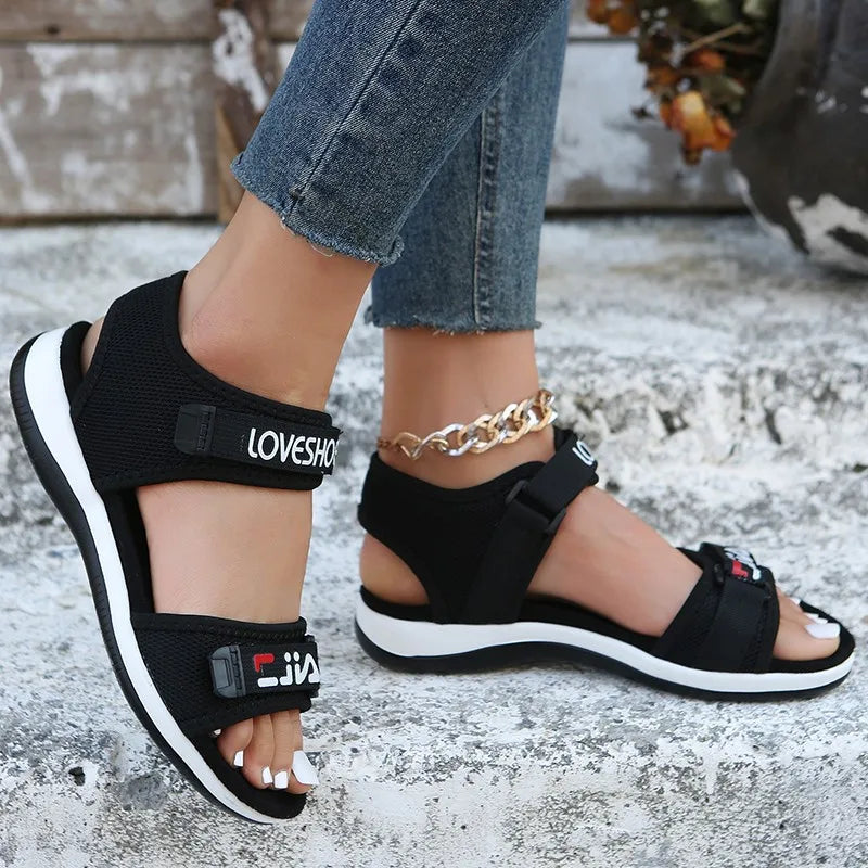 Flats Women Sport Sandals Summer Casual Shoes 2025 New Fashion Slippers Mesh Walking Running Beach Shoes Trend Femme Zapatos