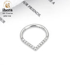 G23 Titanium F136 Water Drop Nose Septum Clicker Ring 16G CZ Hinged Segment Earring Ear Cartilage Daith Helix Piercing Jewelry