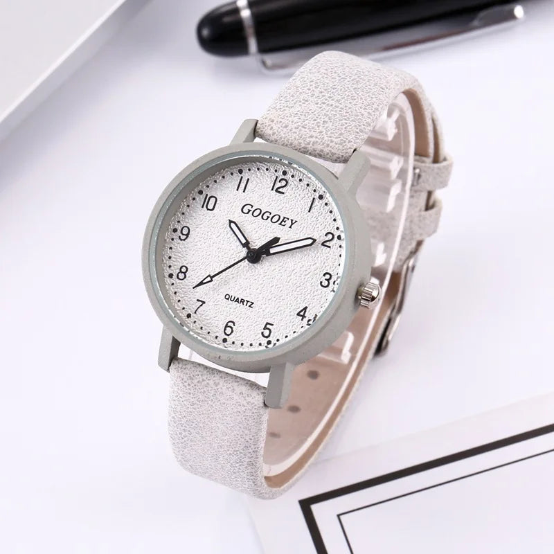 Top Brand Women Watches Fashion Simple Analog Quartz Watch for Women Leather Strap Casual Elegant Ladies Wrist Clock Reloj Mujer
