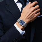 OGEDA Waterproof Couple Watches Casual Fashion Quartz Stainless Steel Leather Strap Square Dial Men's And Women's Lover Watch