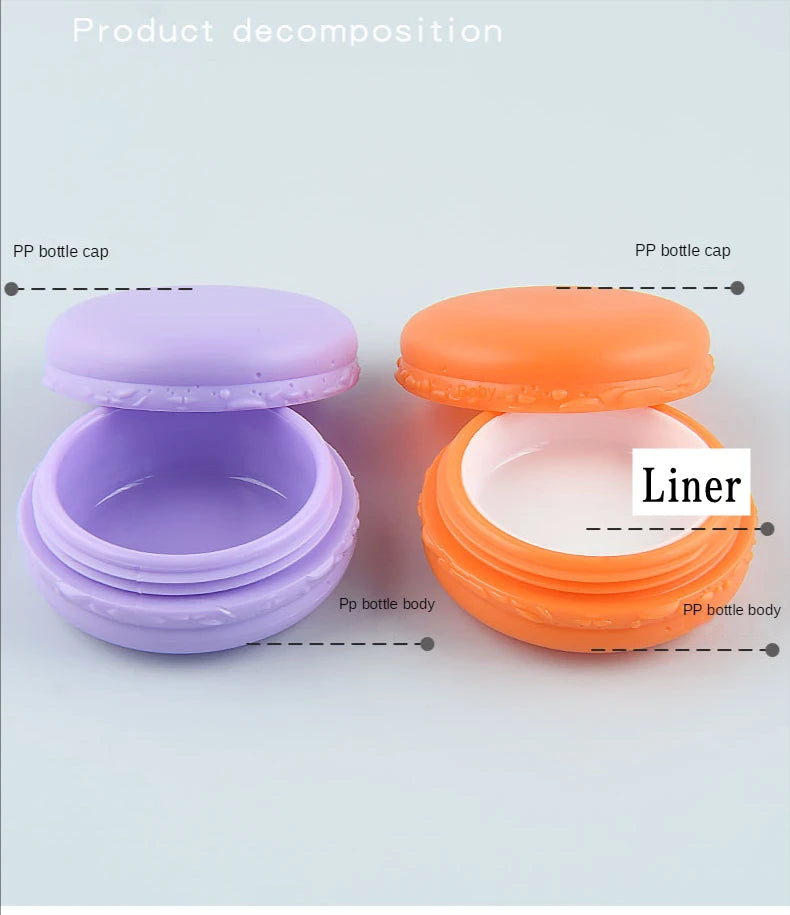 10G 20/50/100pcs Plastic Cosmetic Cream Containes, Candy Color Macarons Lipstick/Lip Balm Sub Package,Cute Eyeshadow Powder Case