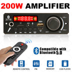 Handsfree 200W Amplifier Bluetooth DIY MP3 Decoder board 12V Wireless Car MP3 Player Record USB TF AUX FM Radio Folder Switching