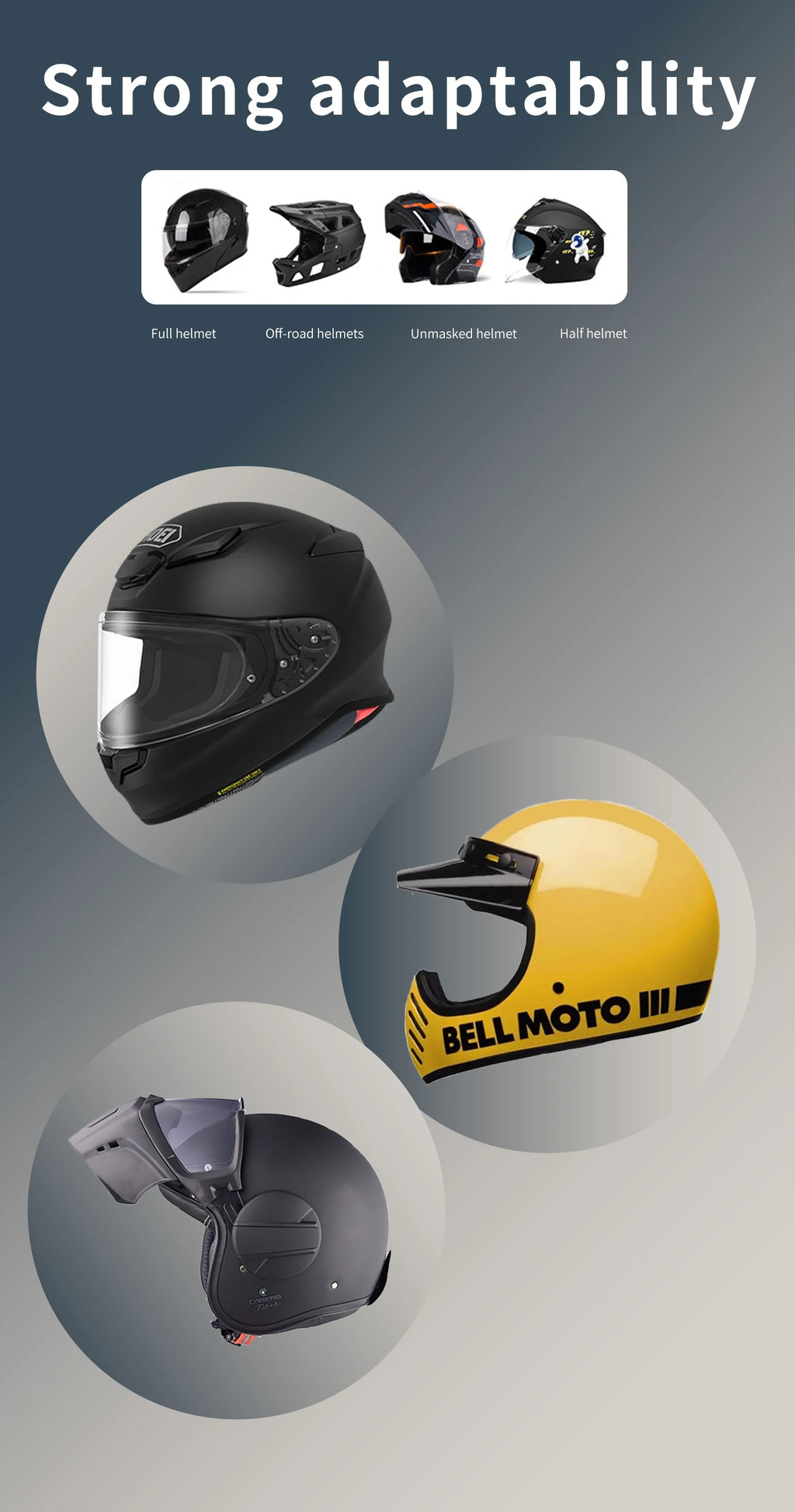 Hands-Free Music Riding Waterproof Noise Cancelling Bluetooth Motorcycle Intercom Helmet Headset