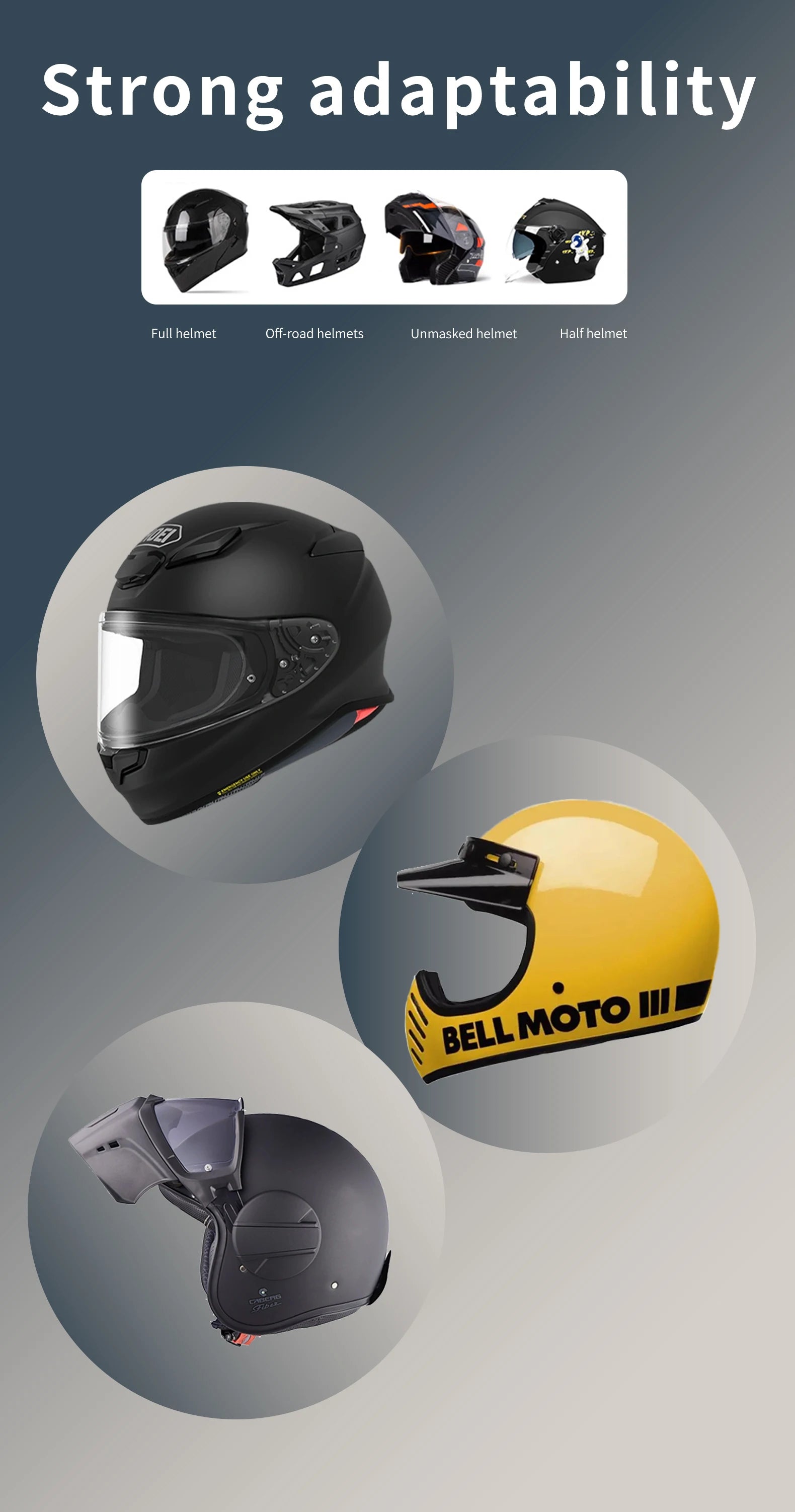 Hands-Free Music Riding Waterproof Noise Cancelling Bluetooth Motorcycle Intercom Helmet Headset