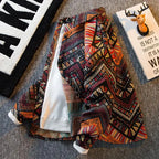 Men's high-density woven shirt men's high-end retro ethnic style long sleeved shirt trendy clothing jacket men clothing shirt