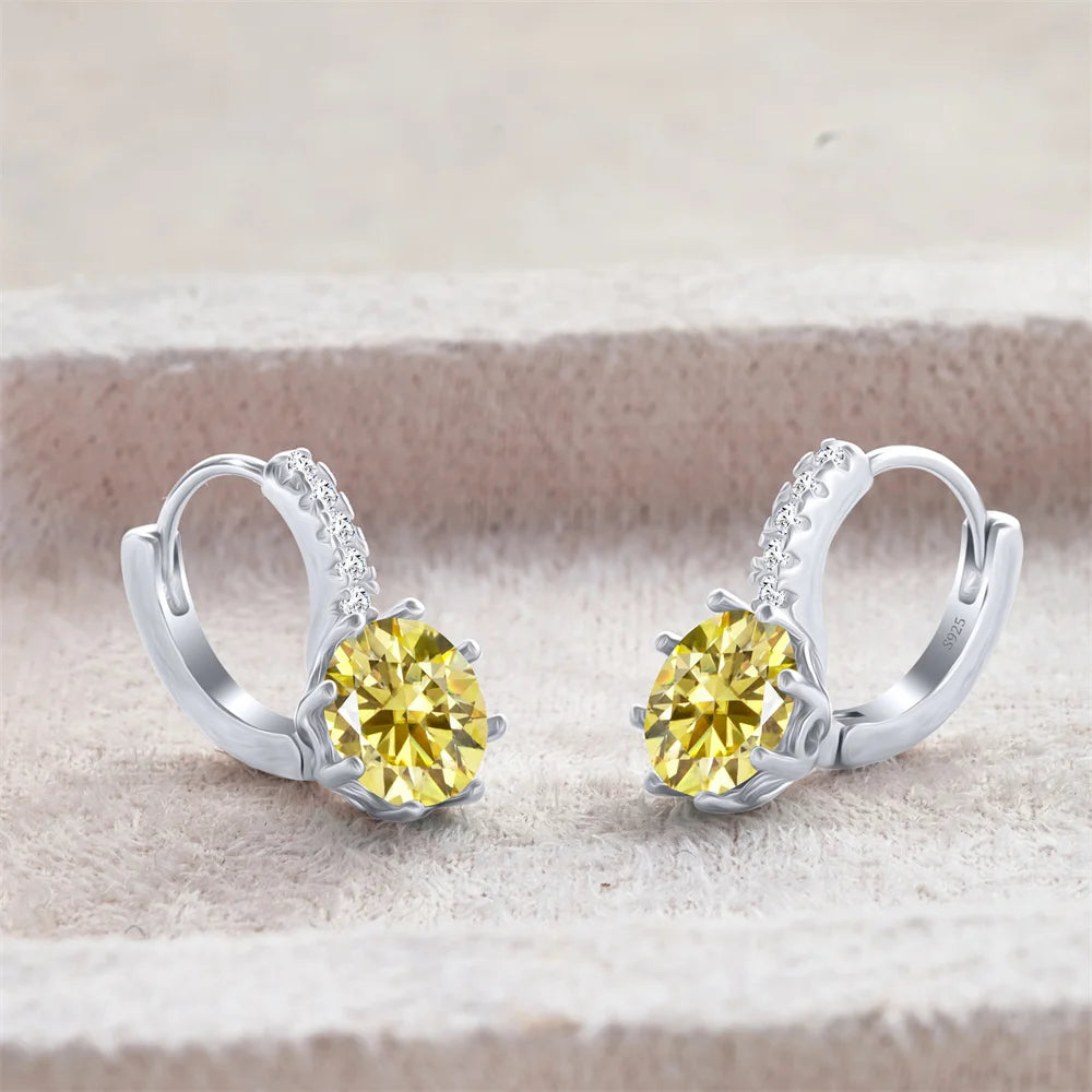 2 Carat Moissanite Drop Earrings Silver Stud Classic Solitaire Jewelry Women's Fashion Diamond Ear fine Jewelry gift