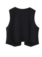 Women Fashion Embroidery Vest Suede Texture V-neck Waistcoat Sleeveless High Street 2025 New Vests Coat Female Tank Top