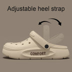 Women's Men's Slippers Summer Anti-Slip Couple Hollow Covered Toe Indoor Outdoor Casual Thick Bottom Sandals for Home Adults
