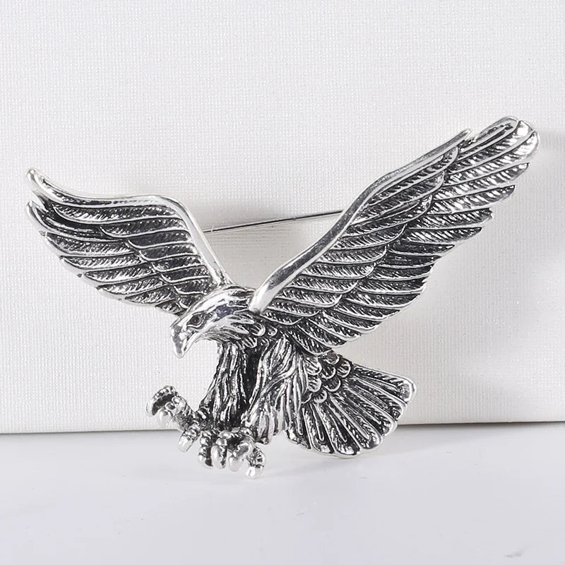Beaut&Berry Retro Men's Double Headed Eagle Brooch Alloy Animal Pin Fashion Accessory Men's Jewelry Accessories Gift