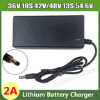 54.6V/42V 2A charger for 48V 36V li-ion Battery Charger DC Plug Adapter Connecters 10S 13S 42V 54.6V Lithium Battery Chargers