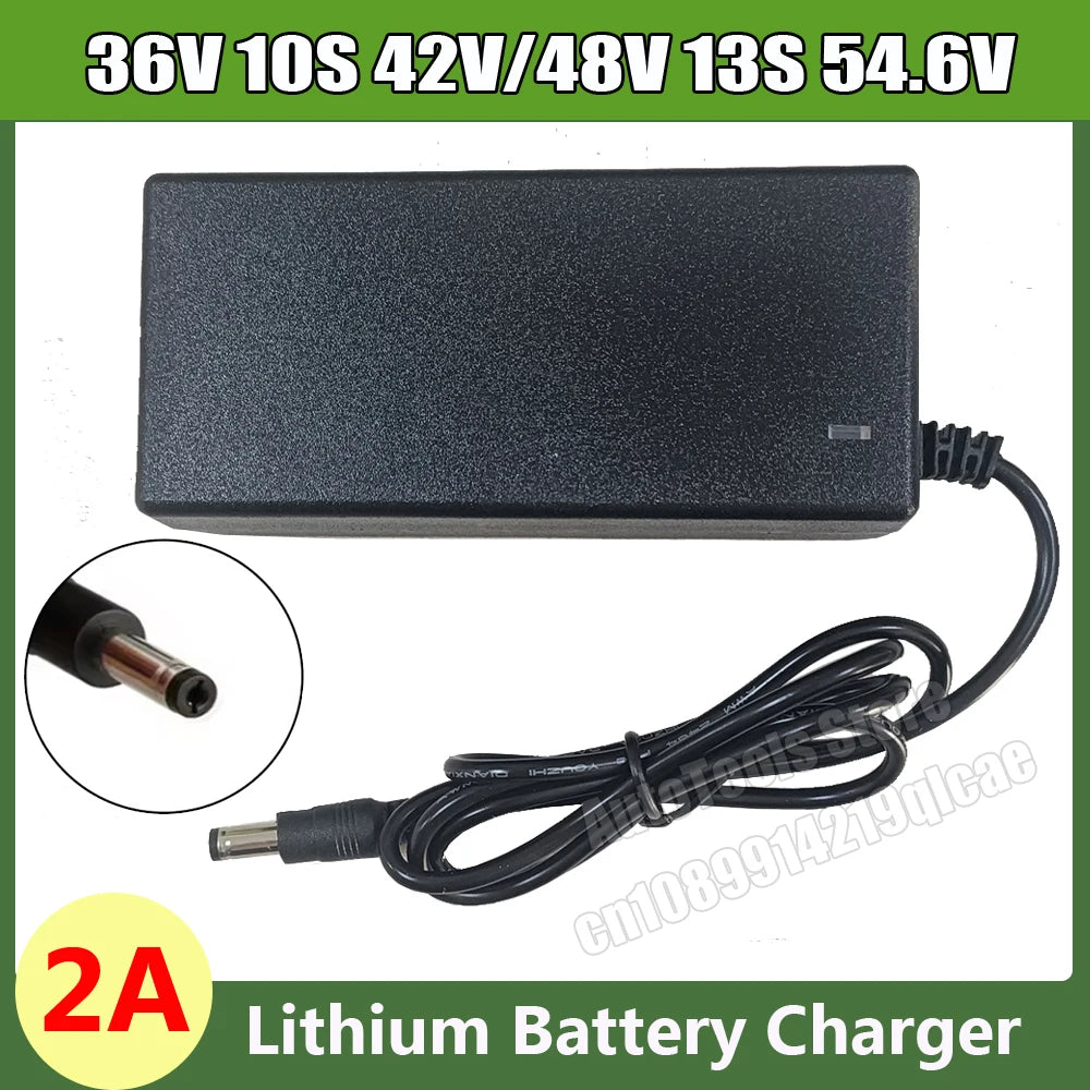 54.6V/42V 2A charger for 48V 36V li-ion Battery Charger DC Plug Adapter Connecters 10S 13S 42V 54.6V Lithium Battery Chargers