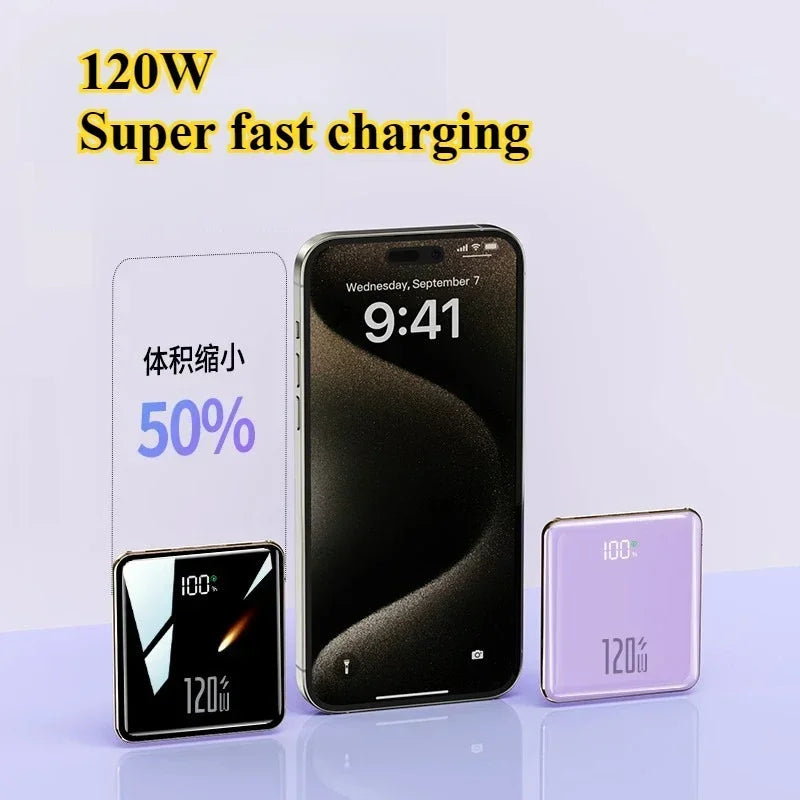 2025 New Power Bank20000mAh Ultra-thin, Compact, Portable, with Built-in Cable , Large Capacity, Super Fast Charging PowerBank