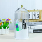 Cosmetics storage box, rotating dustproof storage cylinder, makeup brush, lipstick pen holder, integrated dresser, desktop rack.