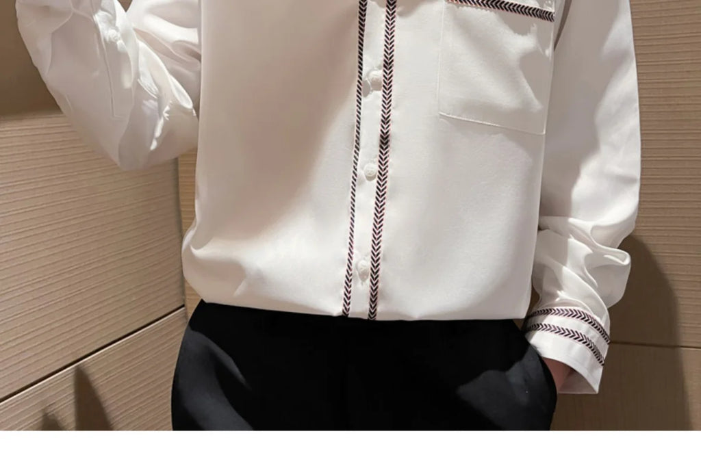 Men Long Sleeve Shirt Casual Fashion Stylish Versatile Top