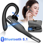 Wireless Bluetooth Headset Earphones 5.1 Single Handsfree For Driving HD Call Noise Headphone Microphone Business Headset
