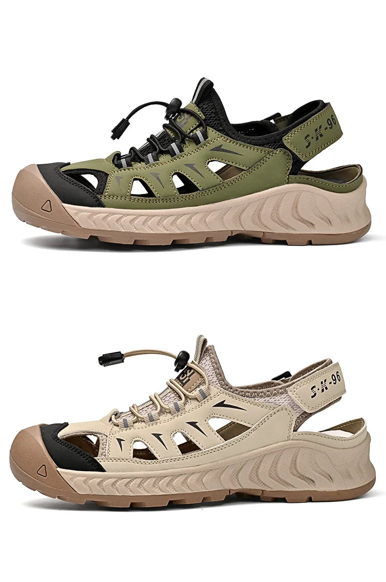 Mens Sandals Hot Sale Summer Outdoor Non-slip Beach Shoes Anti-collision Rubber Wading Shoes Fashion Breathable Male Sneakers