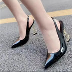 Women's High Heels Sexy Pointed Toe Women's Shoes Summer New Women's Simple Solid Color Outdoor Casual Banquet Party Dress