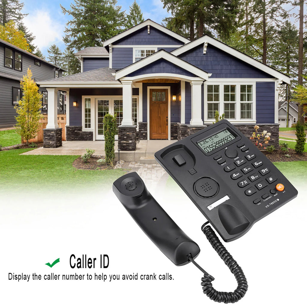 Caller ID Telephone Desktop Corded English Landline Support Handsfree Calling Pause Hold Mute Function for Home Hotel Office