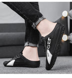 2025 New Men Slippers Trend Baotou Shoes for Men Summer Breathable Casual Shoe Vulcanized Flats Male Sneakers Half Slip-on Shoes