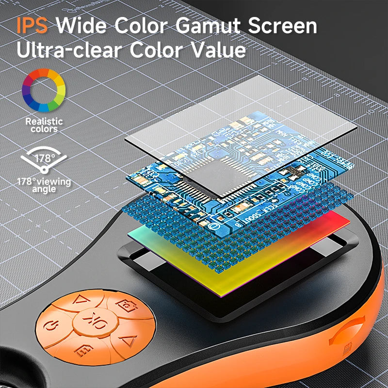 2.0'' IPS Digital Magnifier HD 1080P 500X Portable Microscope Handheld Mignifying Glass for Electronics Repair Check Jewelry