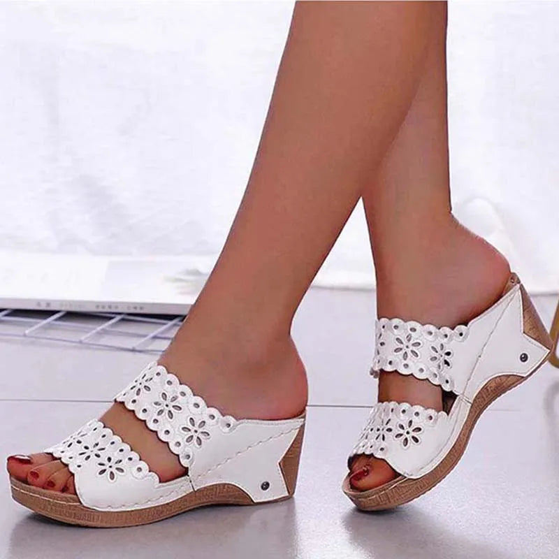 Sandals Shoes Women Summer Platform Shoes Woman Slip On Walking Shoes Wedge Women's Sandals Retro Woman Slippers Female Footwear