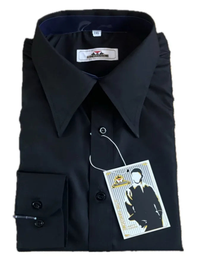 Men's shirt design retro trendy brand long pointed shirt - men's authentic retro appearance custom shirt