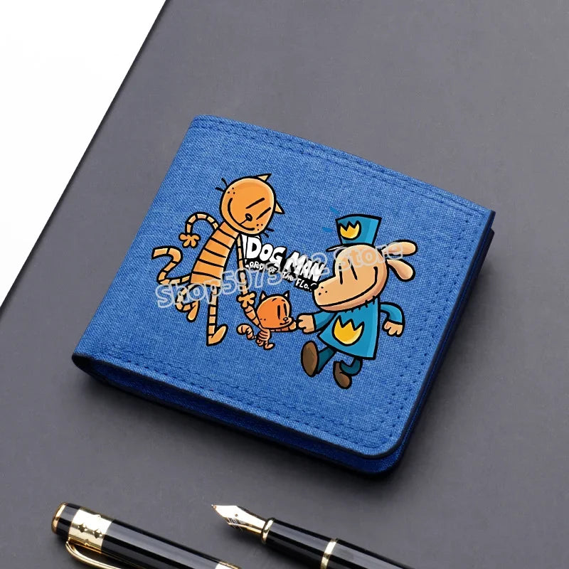 Dogman Anime Short Wallets Cartoon Nylon Wallet Portable Fashion Cartoon Dog Card Holder Coin Purse Cute Boys Purses Child Gift
