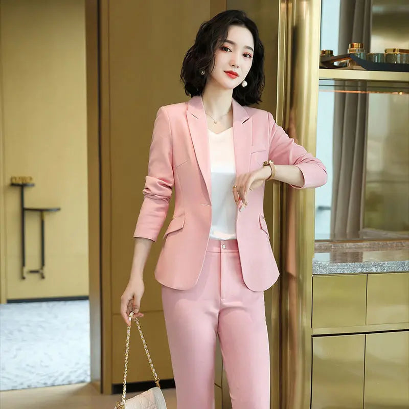 Women's 2 Pant Set Fashion Trousers Suits Office Outfits Professional Wear To Work Two Pieces Sets Pants for Woman Blazer and D