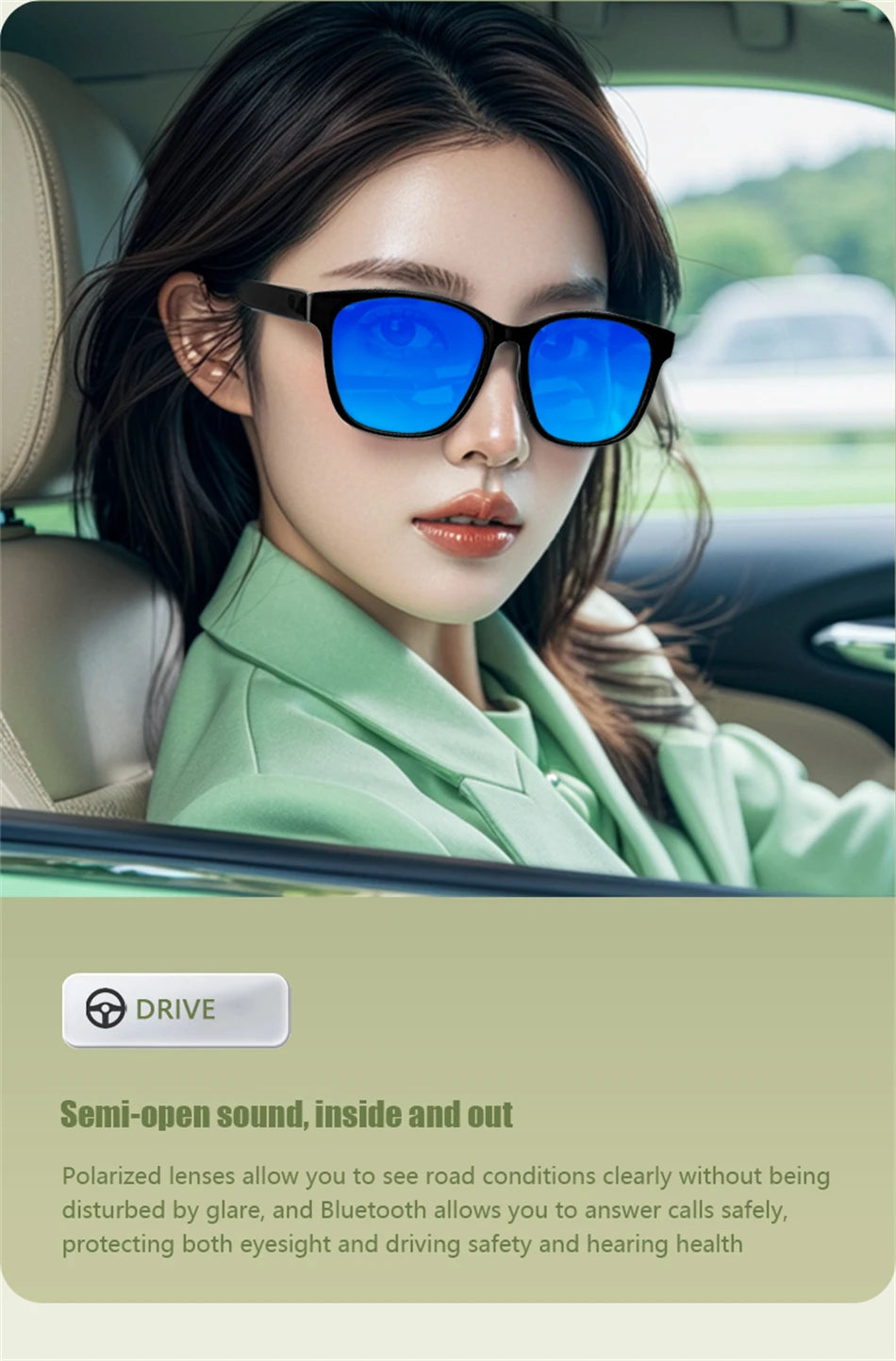 2025 Sunglasses Smart Glasses Men Women Technology Audio Call Remote Headset Sunglasses Sports Driving Music Earbuds Headphones