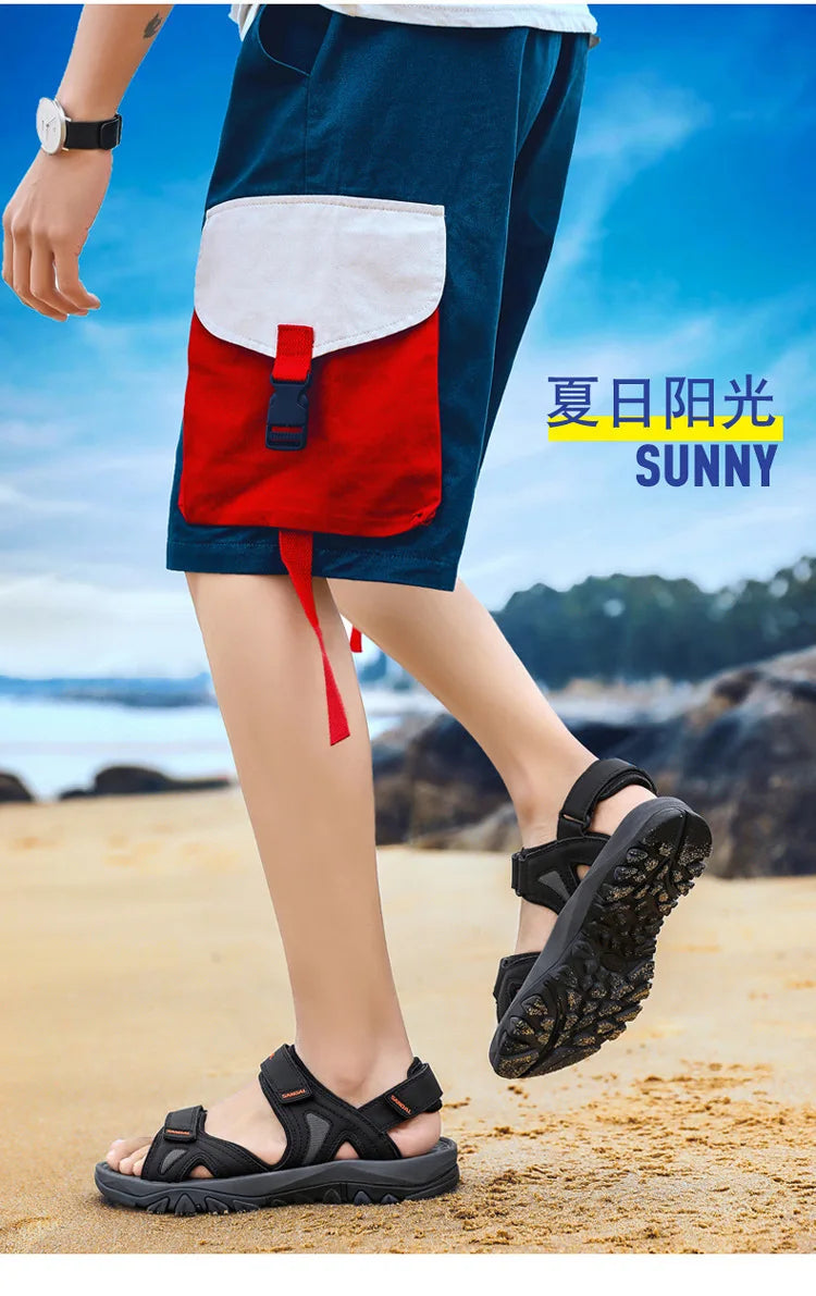 Men's Sandals 2022 Beach and Sea Casual Shoes Sandal for Men Summer Male New Slippers Wears Genuine Leather Man Flip Flops