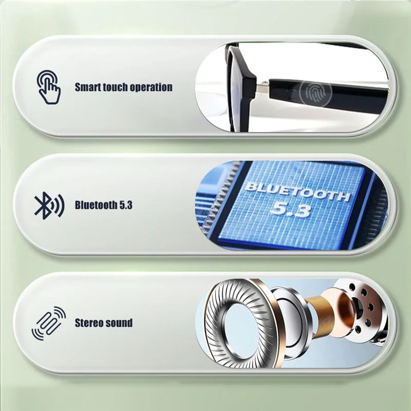 2025 Sunglasses Smart Glasses Men Women Technology Audio Call Remote Headset Sunglasses Sports Driving Music Earbuds Headphones