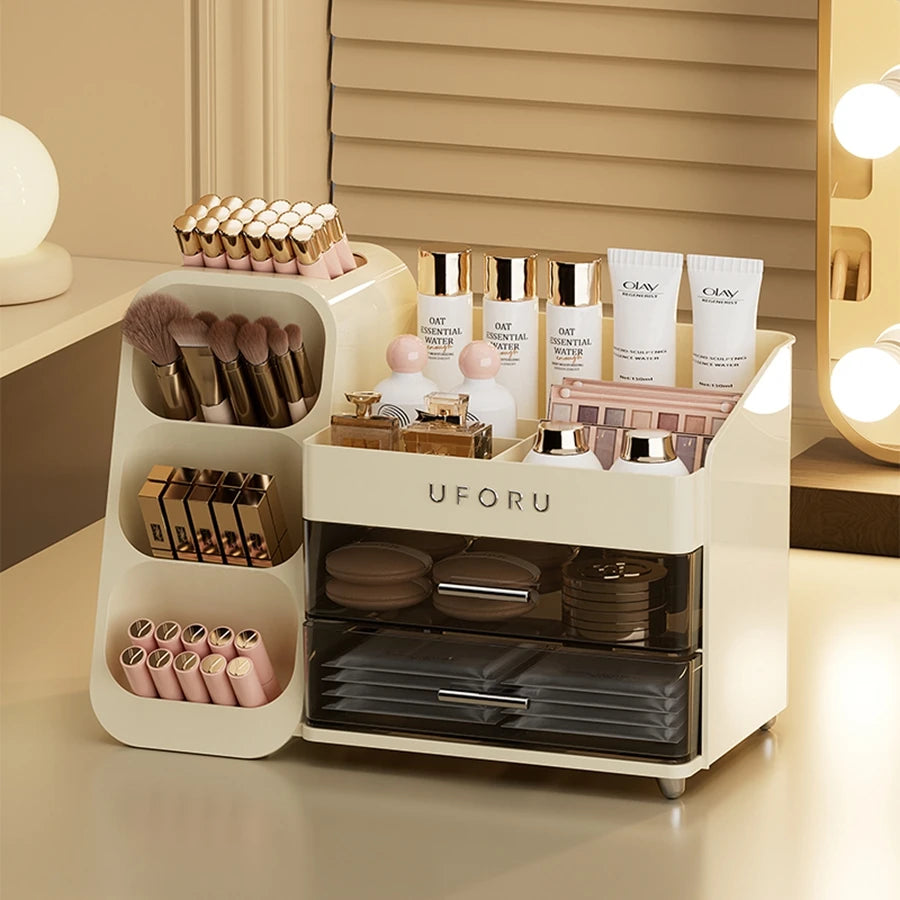 Cosmetics storage box Home dressing table advanced sense large capacity lipstick skin care multifunctional points Shelf