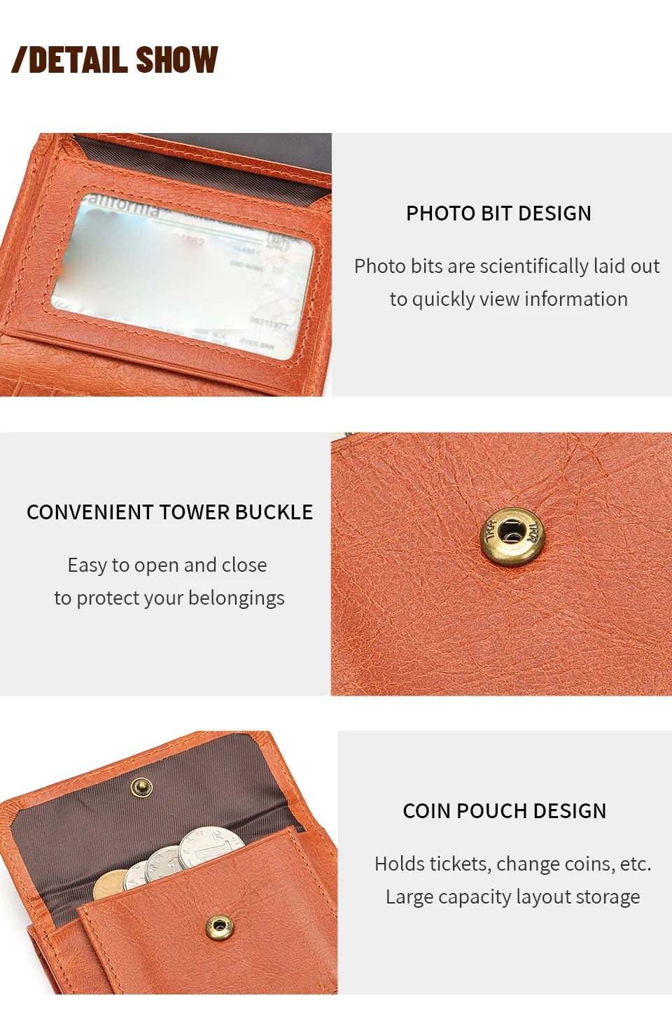 WESTAL Men's Leather Wallets for Card Holders Short Coin Purse Men Wallet Clutches for Photo Money Bags