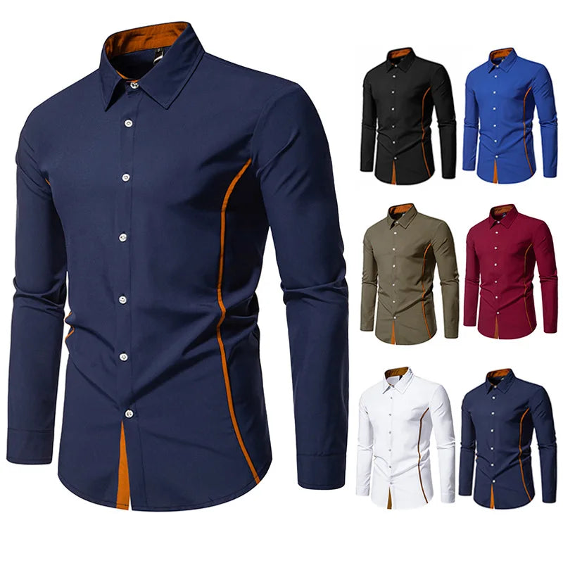 Man Shirts Men Long Sleeve Henry Collar Mens Dress Shirts Casual Male Clothes Chemise Hemd Homme Shirt B51