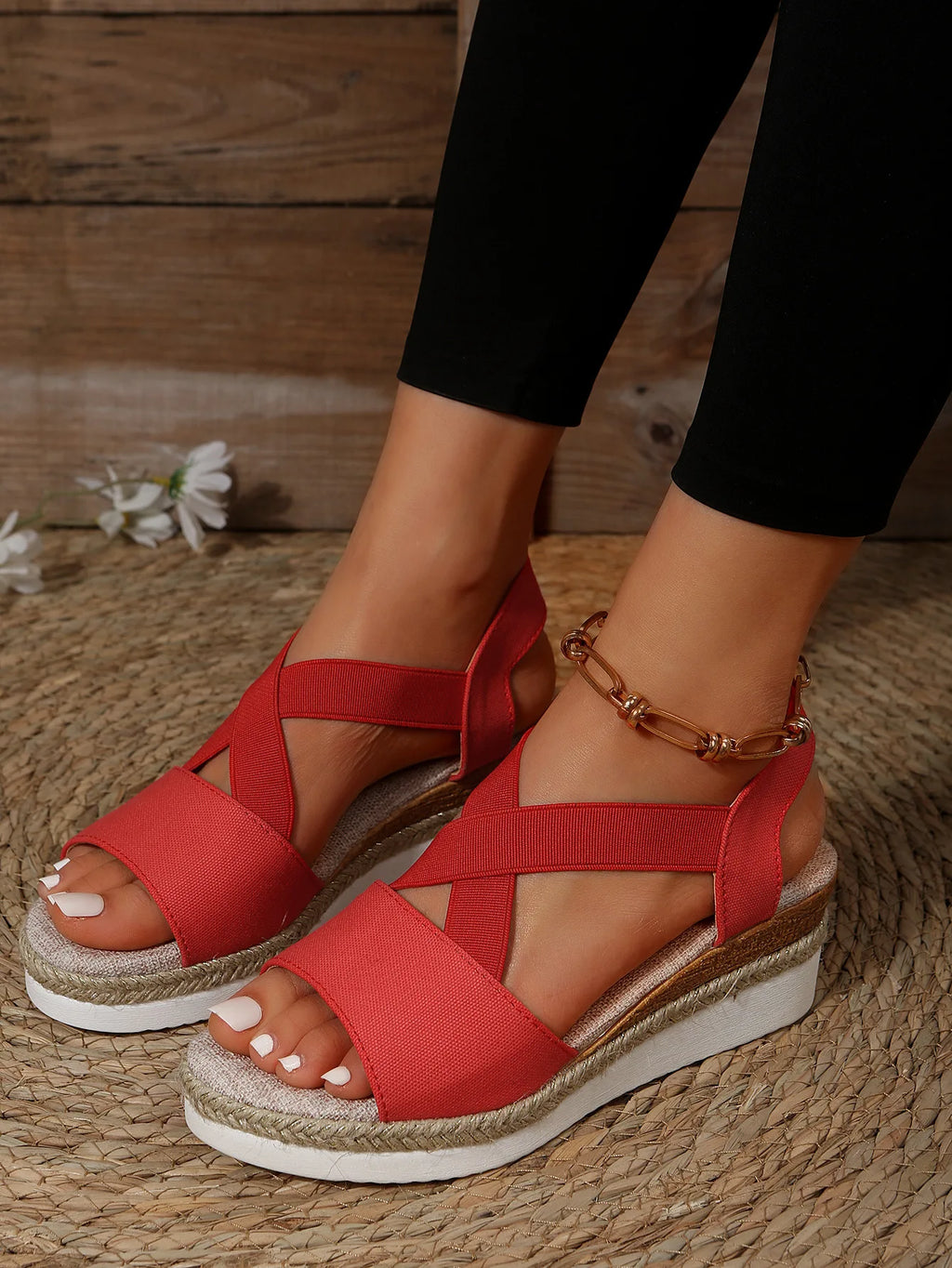 Summer Woman's Sandals Fashion Open Toe Women Wedges Sandals Comfortable Beach Shoes Outdoor Anti-Slip Platform Shoes for Women