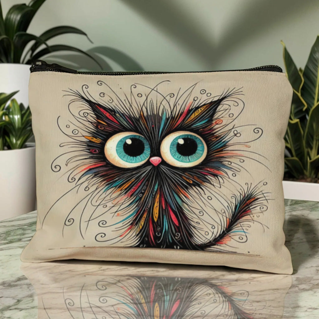 Adorable Black Cat Cosmetics Bag Stylish & Durable Travel Organizer -Perfect Portable Toiletry Bag for Fun Convenient Storage