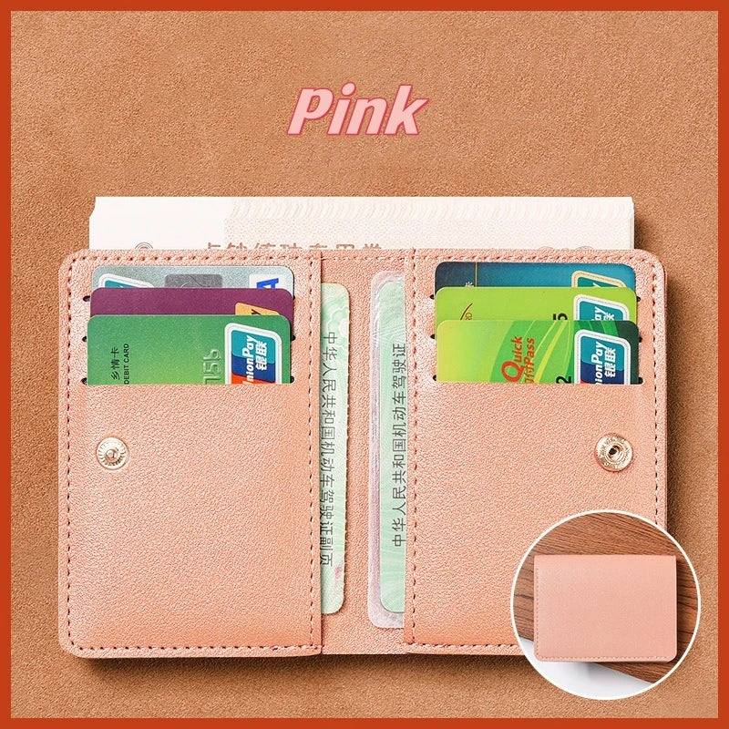 2025 New Women's Wallet Simple Folding Button Small Wallet Driver's License Card Bag Soft Leather Wallet