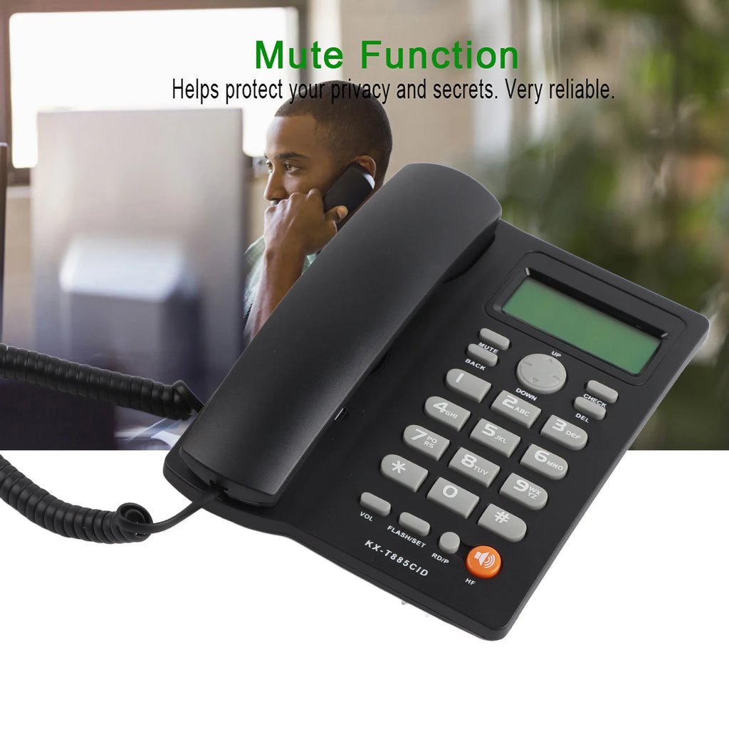 Caller ID Telephone Desktop Corded English Landline Support Handsfree Calling Pause Hold Mute Function for Home Hotel Office