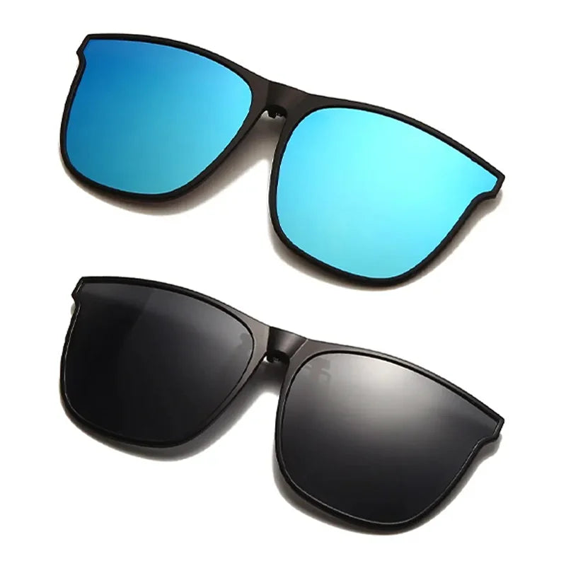 Polarized Clip On Sunglasses Men Photochromic Car Driver Goggles Night Vision Glasses Anti Glare Vintage Square Glasses