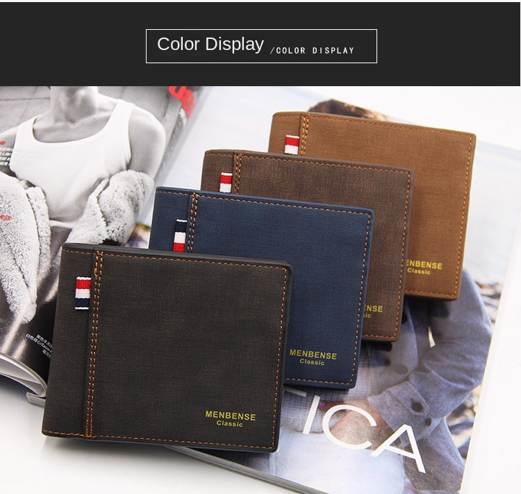 Men Wallet PU Business Foldable Wallet Luxury Billfold Slim Hipster Credit Card Holders Inserts Coin Purses Vintage Walltes