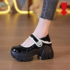 Women's Heels Shoes Summer Sneakers Platform Woman-shoes 2024 Thick Sole Roses Casual Leisure Round Toe Zip PU  Retro Rubber