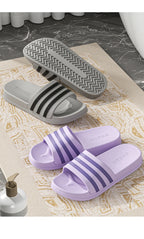 Cold slippers for women in summer, fashionable outerwear for couples, thick soled, non slip, one line mop, bathroom slippers