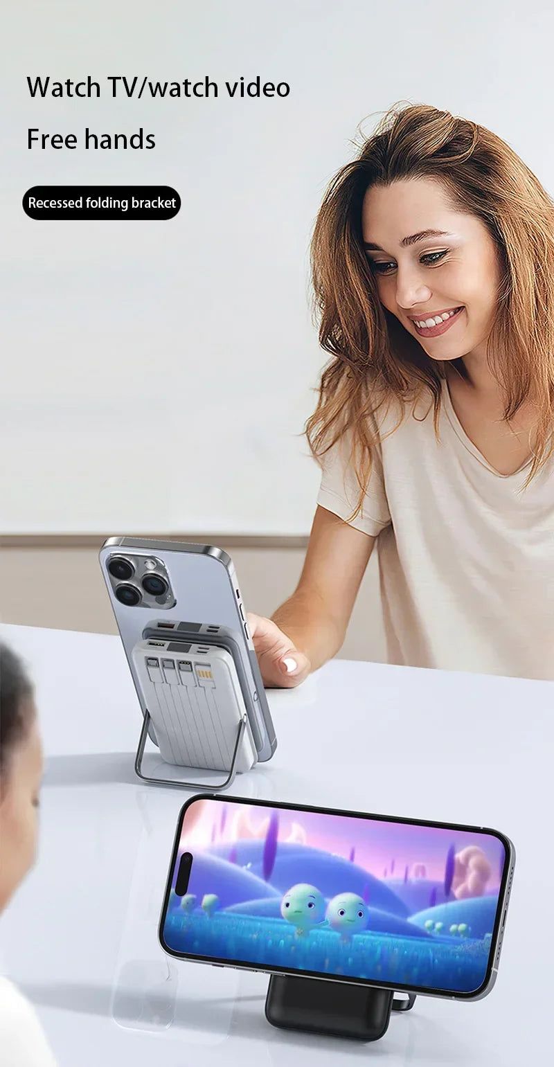 Magnetic Power Bank with Bracket 50000 MAh Large Capacity Built-in PD20W Two-way Fast Charging External Battery for iPhone